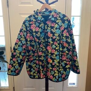 NWOT FLORAL/BLACK REVERSIBLE JACKET SIZE 2X